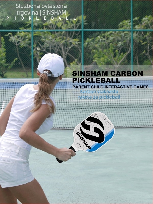 Prilagodljiva pickleball raketa od karbonskih vlakana, težina 220 g, za unutarnju i vanjsku upotrebu