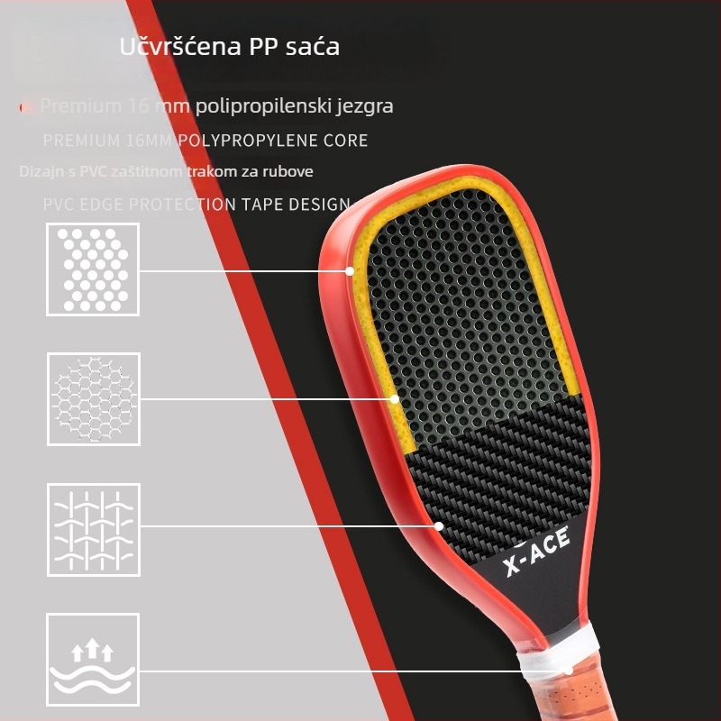 X-ACE karbonska pickleball palica s PP jezgrom za profesionalni trening
