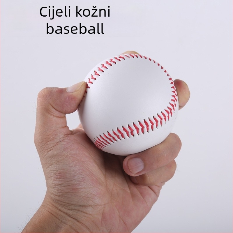 Baseball trening lopta – kravlja koža (prvi sloj), gumeno jezgro; Brend Yicen; Kategorija: Baseball; Pogodno za dob 0–3 godine; 3C kategorija: napuhive igračke do 14 godina