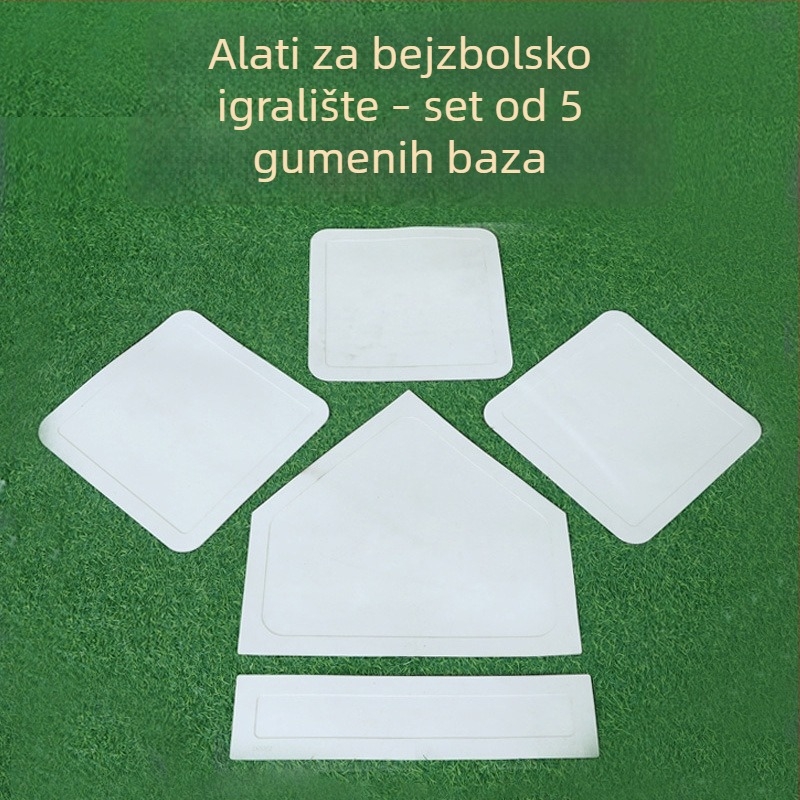 Set gumiranih baza za baseball i kućne ploče, vodootporan, ekološki, otporan na habanje, debeli, 5 komada