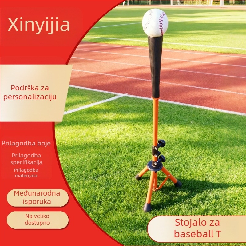 Vanjski trener za udaranje u baseball s podesivom visinom i T-okviem na trokutnom stativu