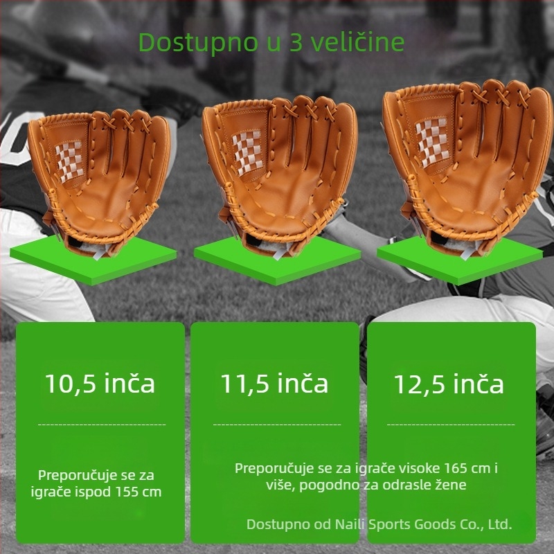 Debljane rukavice za baseball za djecu i odrasle, za hvatanje i bacanje, pogodne za baseball i softball