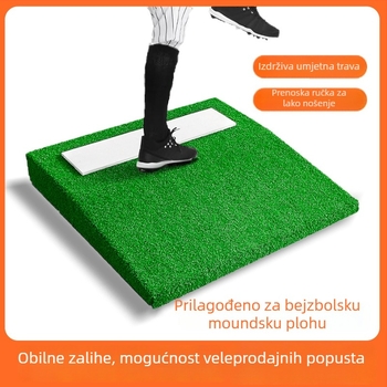 Bejzbol trening podloga za bacanje — prijenosna kosi podloga za trening, EVA višeslojna ploča, veličina 76×76×10 cm, broj proizvoda 33, mogućnost prilagođavanja logotipa, pogodno za fitness opremu