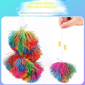 Igračka vrećica s pijeskom za osjetilni trening, plastična konstrukcija, gumena lopta, potiče osjetnu percepciju i koordinaciju ruka-oko; za uzrast 15–35; 14+.