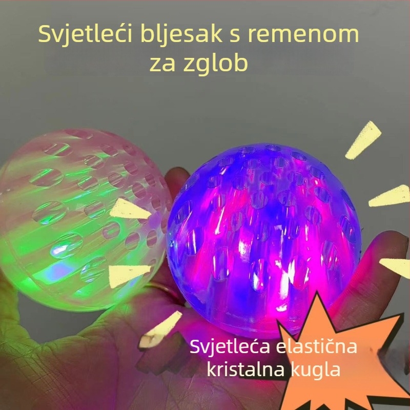 LED kristalna lopta za zglob s užetom za vježbanje koordinacije ruka-oko, magična igračka za bacanje za tinejdžere i mlade odrasle, svjetlucajući efekti za ublažavanje stresa