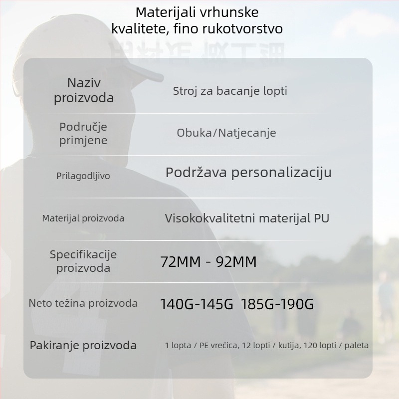 Baseball PU trening lopta za automatizirane bacanje strojeva; otporna na habanje; ispis logotipa; brend ADS; prilagodljiva