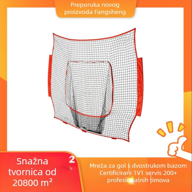 Prijenosna crvena mreža za baseball i softball za trening udaranja, unutarnja i vanjska uporaba, veličina 7×7 stopa