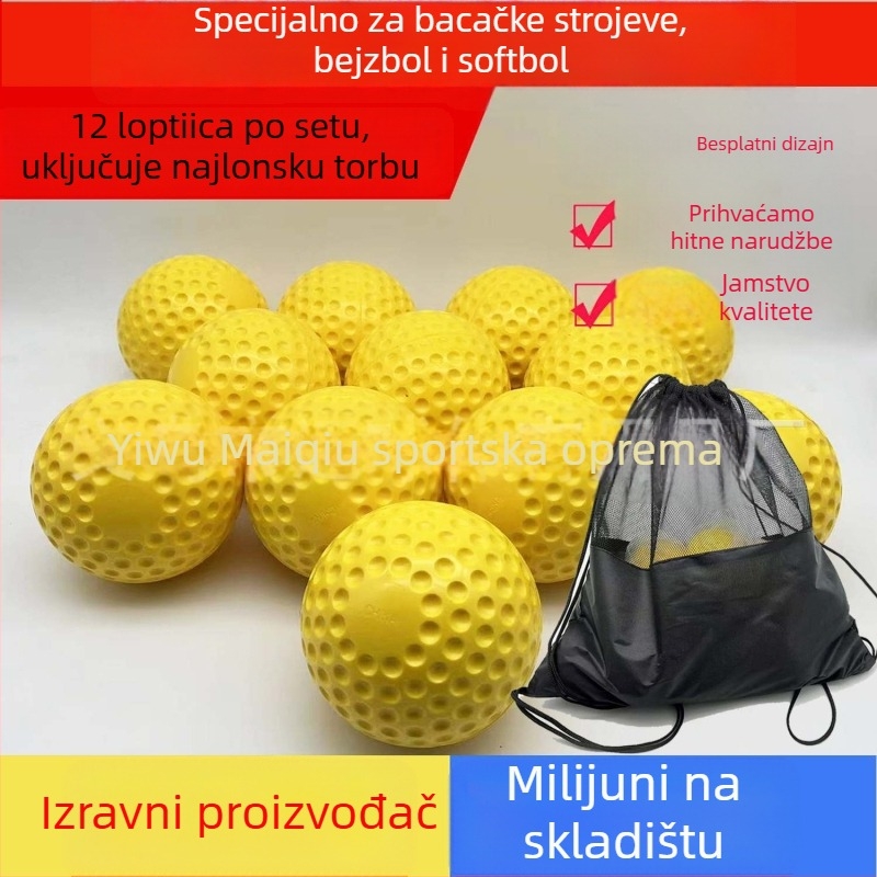 PU konkavna lopta za pitching mašinu, baseball i softball, s otisnutim logom
