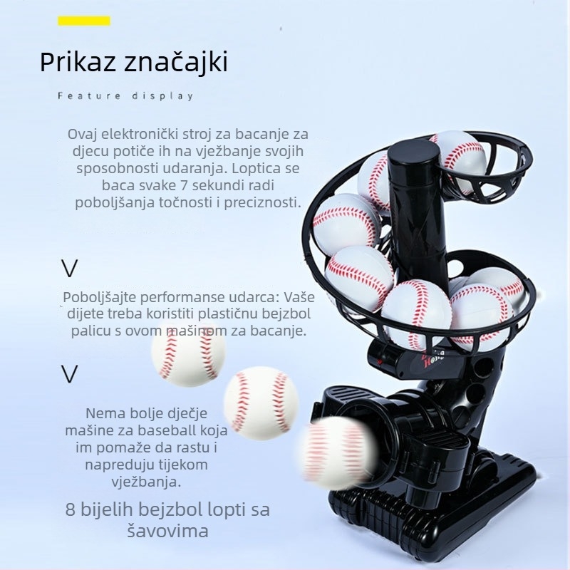 Baseball trener za podavanje, prijenosna automatska tee, za unutarnje i vanjske uvjete, polipropilen, 1,6 kg, Zhanhong
