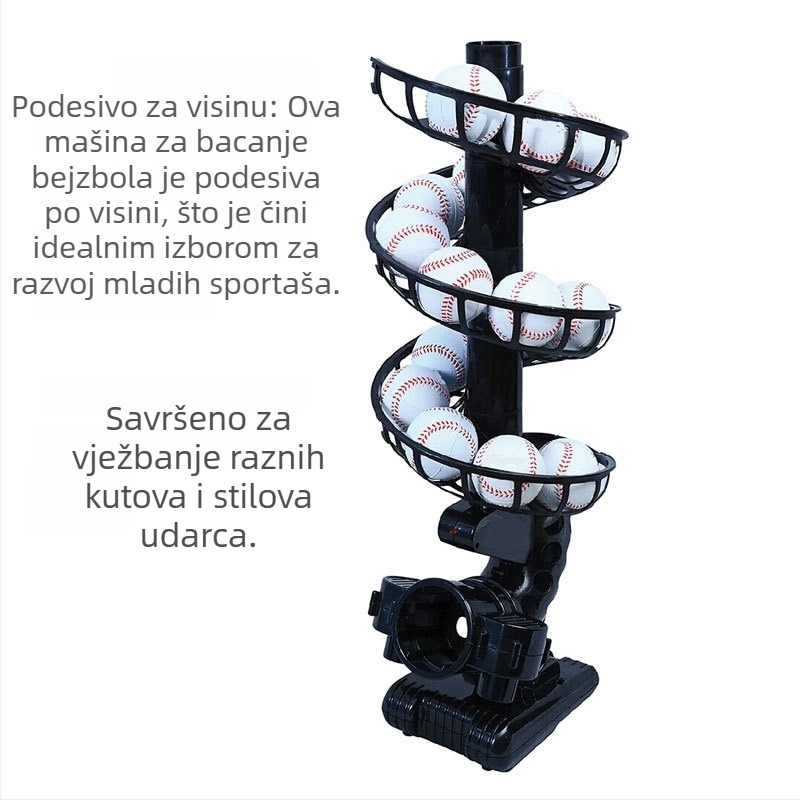 Baseball trener za podavanje, prijenosna automatska tee, za unutarnje i vanjske uvjete, polipropilen, 1,6 kg, Zhanhong