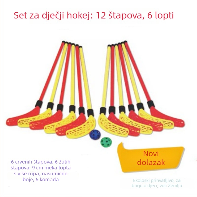 Dječji hokejaški set – senzorna integracija, razvoj hvatanja i koordinacije ruka-oko, plastična interaktivna igračka (uzrast 7–14 godina)
