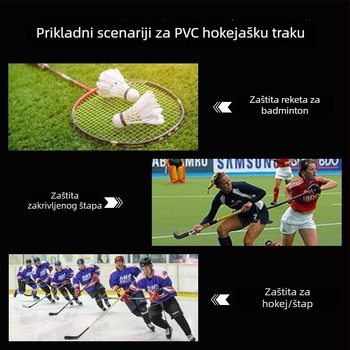 PVC trak za hokej na ledu – prozirna, visoka adhezija, otporna na habanje, protiv klizanja, duljina 20 m, širina prilagodljiva, debljina 0.18 mm, PVC osnova, ljepilo na bazi gume