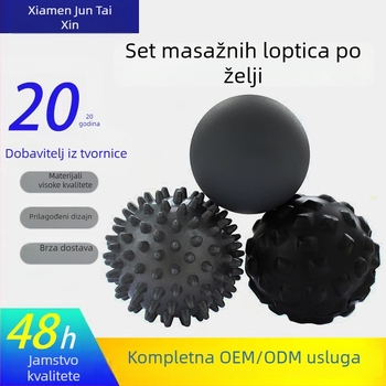Set fasijalnih masažnih lopti za lacrosse – gumene masažne kuglice; marka JTX; tisk loga moguć; obrada i prilagodba dostupni; pogodno za fitness opremu, fitness i ljepotu, sportske trendove, plesne pokrete