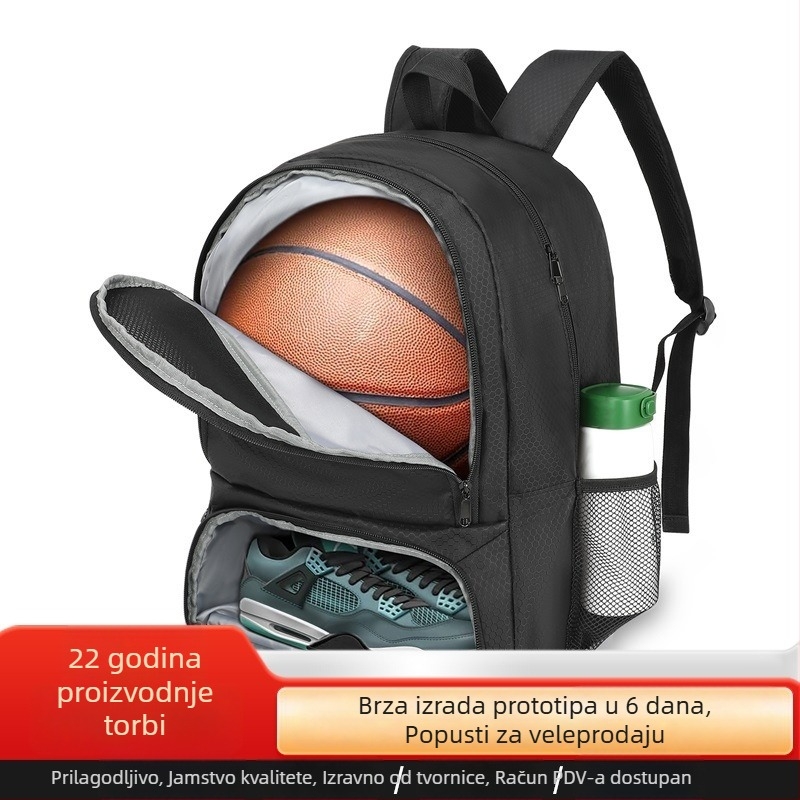 Unisex sportski ruksak za košarku i nogomet od Oxford tkanine, naramenice s air cushion jastučićem i podstava od poliester-pamuka