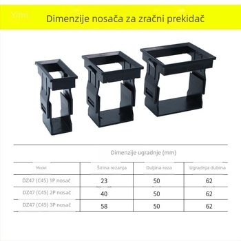 Mini prekidač kruga zraka 1234PDZ47 skrivena montaža C45 klizni okvir