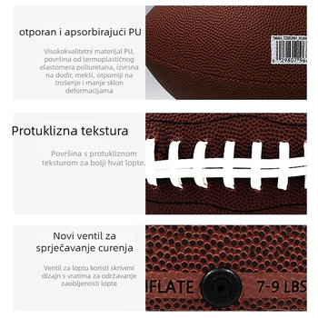 Trening lopta za američki nogomet – PU/PVC, šivana strojem, brend Crossing the River Dragon