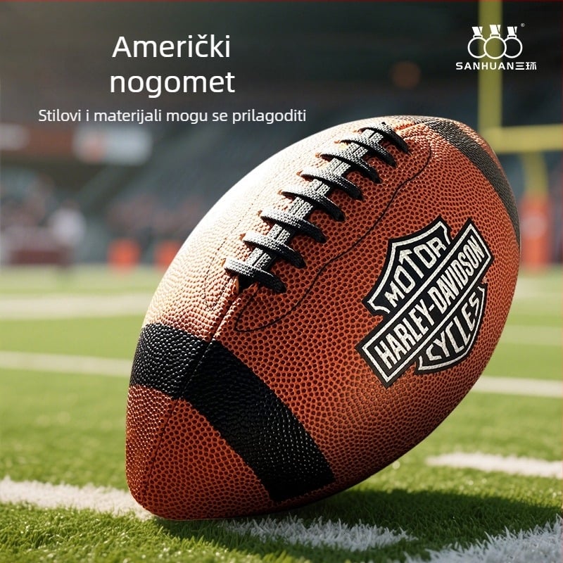 Rugby lopta za trening, PU, protuklizna, otporna na habanje, šivana strojem, za djecu, mlade i odrasle