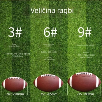 American football PU lopta – protuklizna, otporna na habanje, šivana strojem, za trening mladih i odraslih