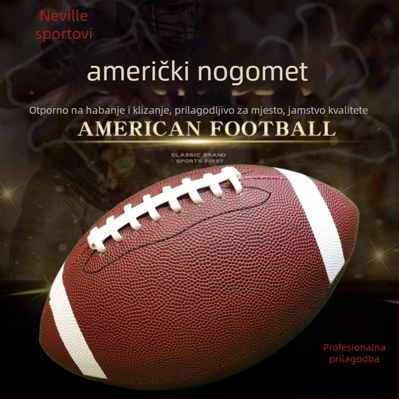 American football PU lopta – protuklizna, otporna na habanje, šivana strojem, za trening mladih i odraslih