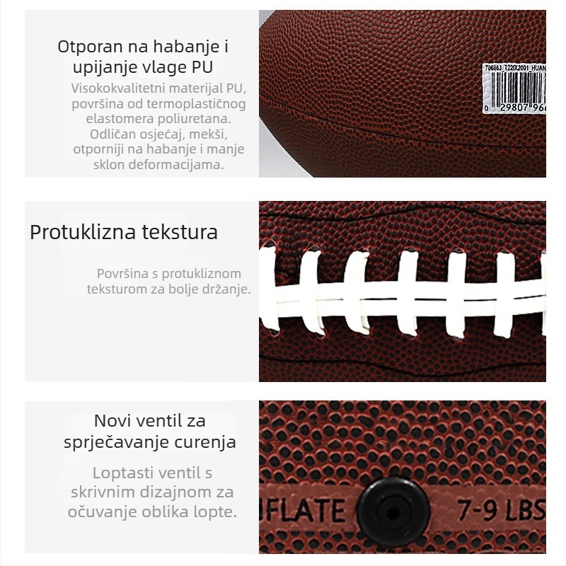 Dick američki nogomet, šivano strojem PU/PVC/mikrovlakno, standardna trening lopta