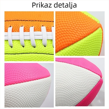 Rugby lopta za trening od PU materijala, šivanje strojem, mogućnost ispisa logotipa, stil engleski/američki/australski, marka Anban Children, šifra proizvoda 230325 Rugby 02