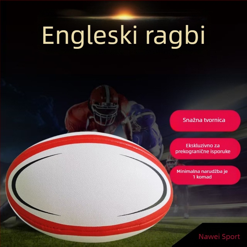 Gumena ragbi lopta s hrapavom teksturom protiv klizanja za treninge i utakmice; šivanje strojem, moguć tisak logotipa, podrijetlo Yiwu Zhejiang
