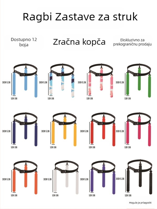 Pojas za flag football s tri trakama za trening na otvorenom