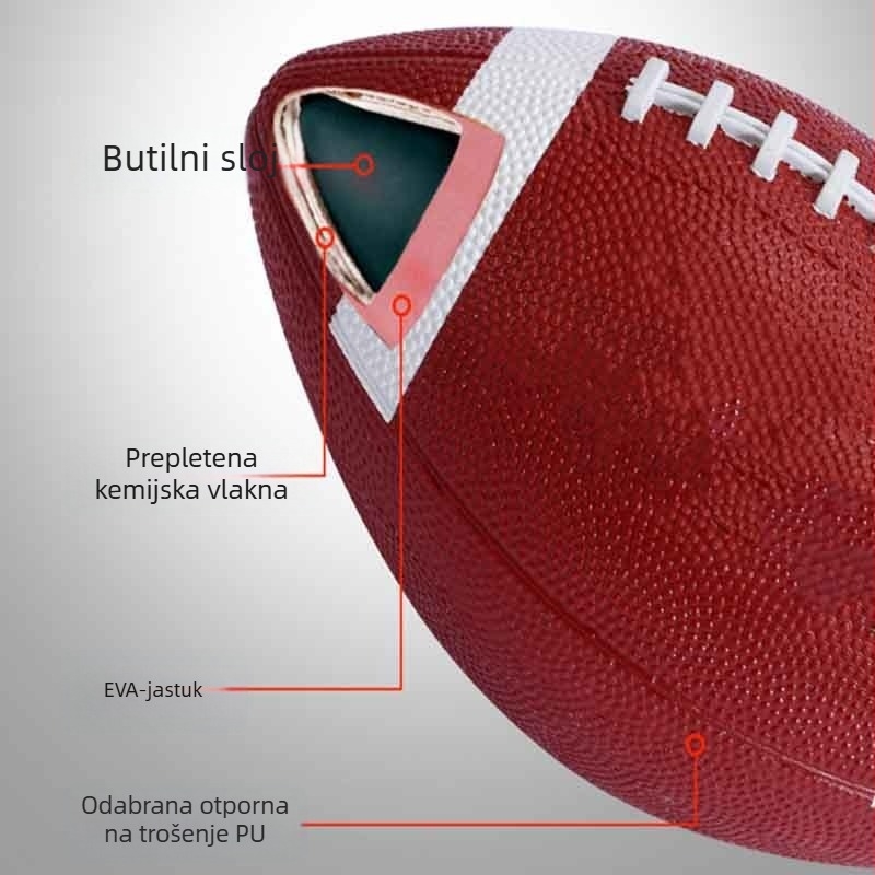 Gumena trening rugby lopta za djecu – izdržljiva igračka za vrtić, šavovi zalijepljeni