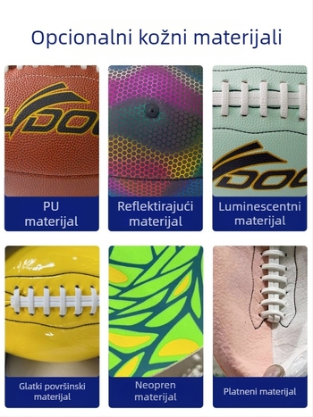 Rugby lopta privatna marka – PU materijal, šivanje strojem, ispis logotipa dostupan, licencirane privatne marke; pogodna za sportske trendove i druge igre s lopticama.