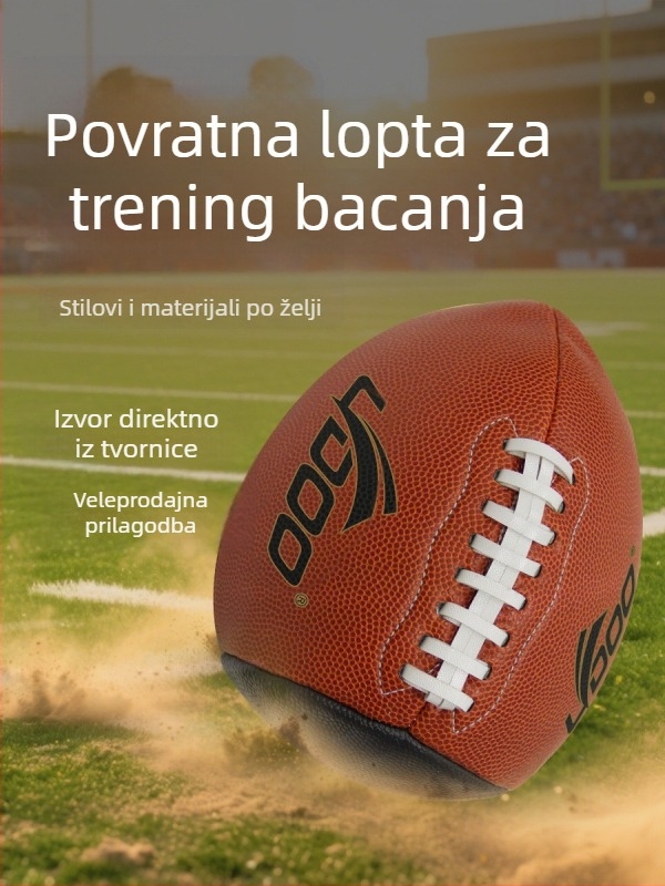 Rugby lopta privatna marka – PU materijal, šivanje strojem, ispis logotipa dostupan, licencirane privatne marke; pogodna za sportske trendove i druge igre s lopticama.