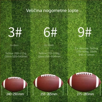 Ragbi lopta za trening – PU površina, protuklizna, otporna na habanje, šivena strojem, s mogućnošću logotipa