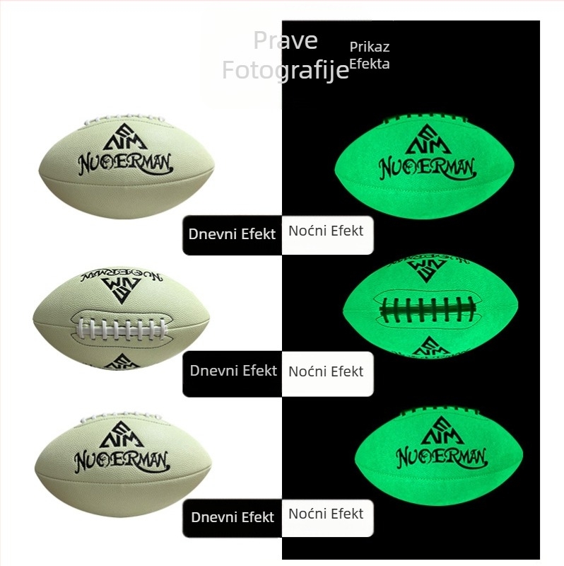 PU svjetleći američki nogomet s graviranjem — autentična lopta za trening i utakmice, brend Norman, šivanje strojem