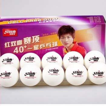 Trening lopta za stolni tenis, Red Double Happiness, PVC, bez logotipa, paket od 10 komada