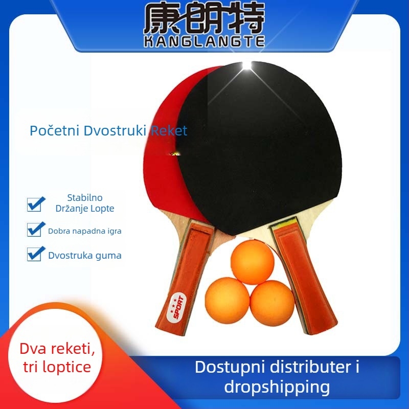 Conronte raketa stolni tenis, direktan udar, baza od topolova drva, guma s pozitivnim ljepilom