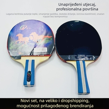 Set reketa za stolni tenis za početnike s ljepilom gumama, ravna drška, model Aidu 1-2 zvjezdice, za trening i natjecanje