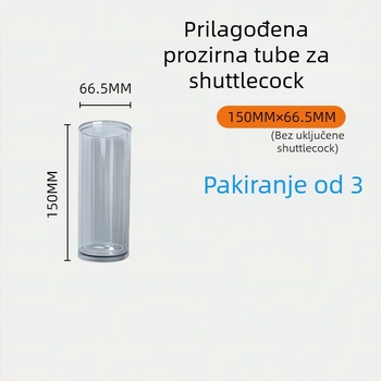 Prijenosni prozirni spremnik za shuttlecock s poklopcem – PU materijal, vodootporna tkanina, brend Vzsei War God Feather, za badminton i stolni tenis (odrasli)