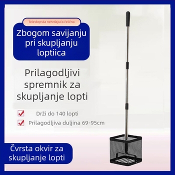 Zbirka lopti za stolni tenis — prijenosni teleskopijski mrežni sustav, za treninge na terenu, pokrivenost bez mrtvih kutova, koš za skupljanje lopti