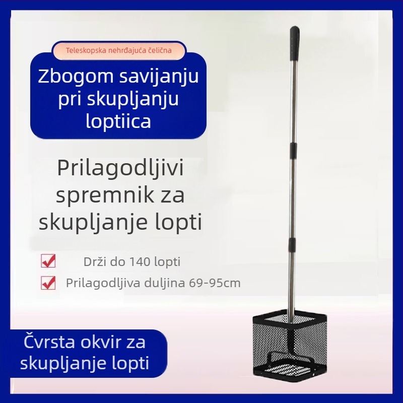 Zbirka lopti za stolni tenis — prijenosni teleskopijski mrežni sustav, za treninge na terenu, pokrivenost bez mrtvih kutova, koš za skupljanje lopti