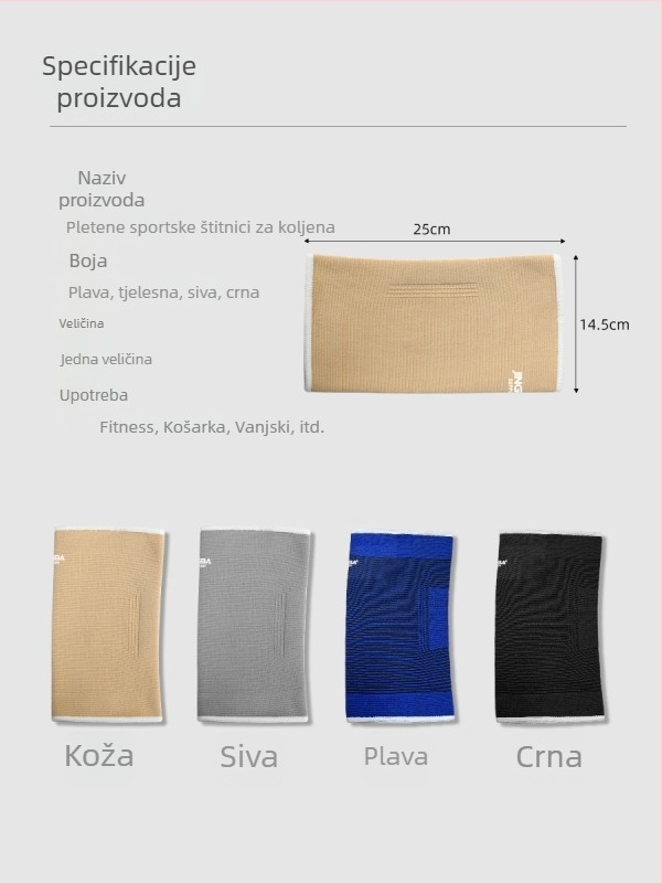 Prozračni koljeni štitnici za vanjske sportove: biciklizam, košarka, odbojka, trčanje i planinarenje.