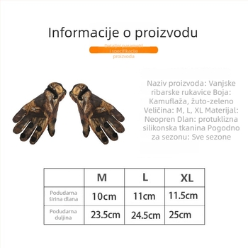 Rukavice za vožnju biciklom na otvoreno, kamuflažni uzorak, diving material, protuklizne, otporne na habanje, dizajn s tri prsta koji se preklapaju