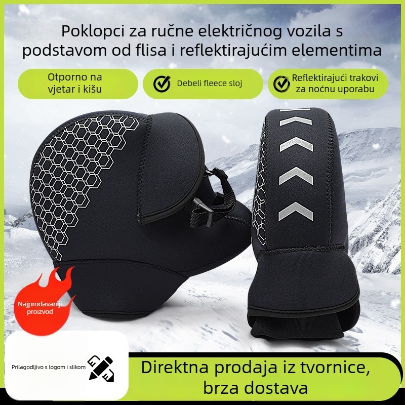 Rukavice za vožnju biciklom - tople, otporne na vjetar, materijal: guma/plastika, srednje debljine, kratki kroj, za odrasle, unisex