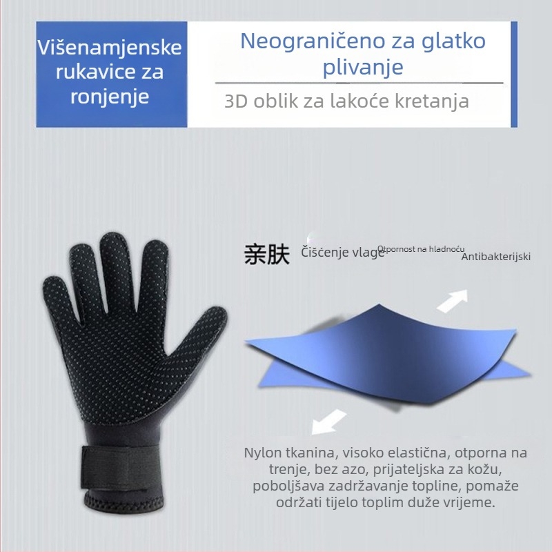 3mm neopren rukavice za ronjenje i snorkeling – protuklizne, otporne na ogrebotine, otporne na abraziju, tople i otporne na hladno