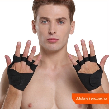 Rukavice za vanjski fitness — pola prsta, otporne na habanje, protuklizne, jastučić na dlanu (materijal: diving materijal + poliester)