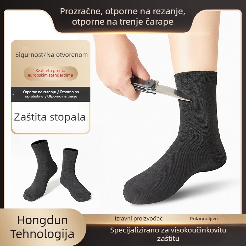 Srednje dužine čarape s zaštitom od rezova – prozračne, antibakterijske, otporne na habanje, protiv ogrebotina