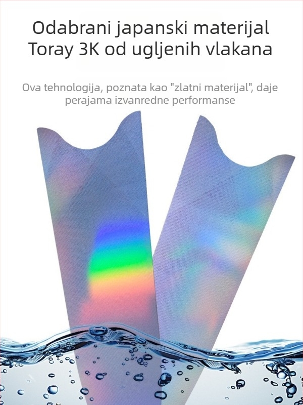Karbonske peraje, iznimno lagane, 190 g, testirane na umor pri milijun ciklusa, Frog King