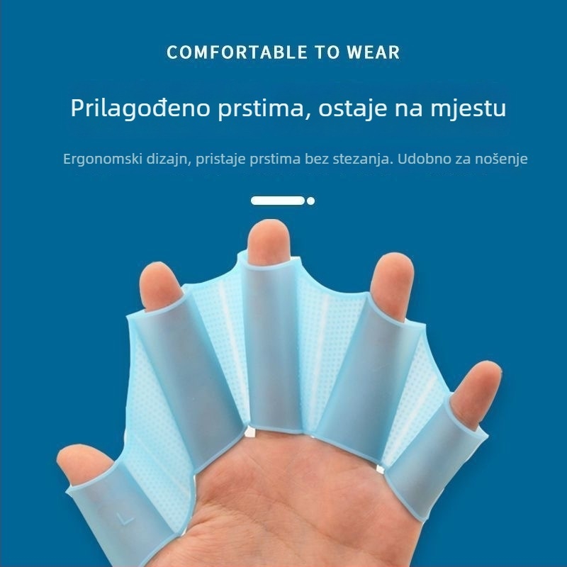 Prilagodljive silikonske dlanjske peraje za plivanje – za odrasle i mlade