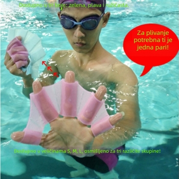 Silikonske ručne peraje za snorkeling, dizajn Duck Paw, s polu-prstima, za mlade plivače