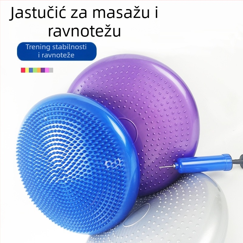 Balans joga lopta s masažnim jastukom, PVC, 900 g, napuhivanje, prilagodljivost