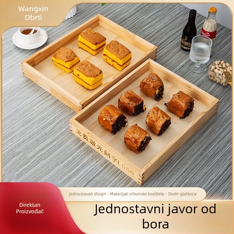 Drvena pravokutna pladnja za čaj za Kung Fu set, s pladnjem za čašu vode, moderan i jednostavan stil, serija Pallet