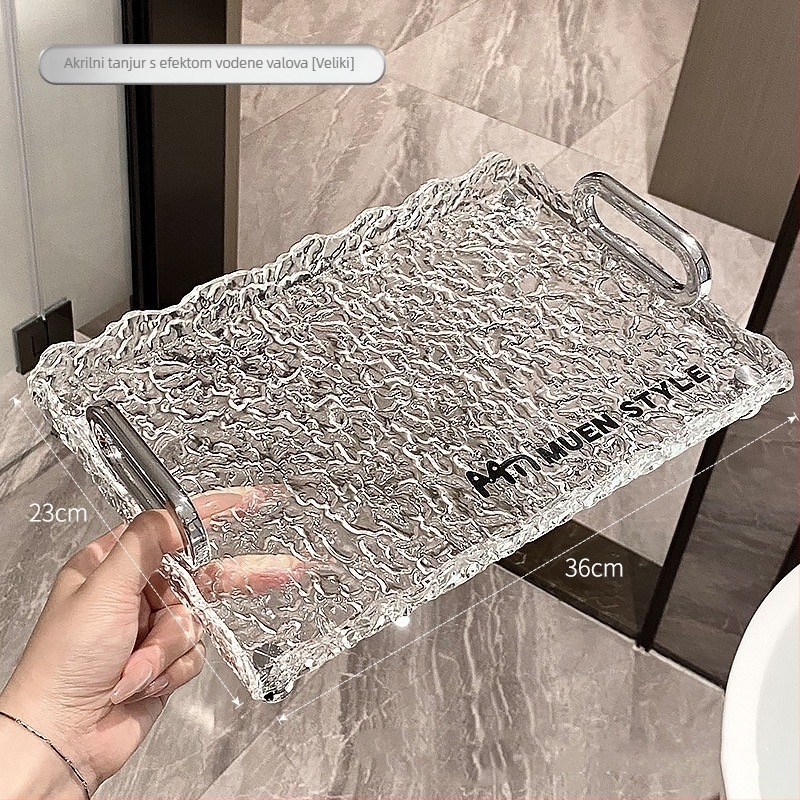 Okrugli plastični pladanj za čaj s nosačem čaša i zdjela, moderan minimalistički stil